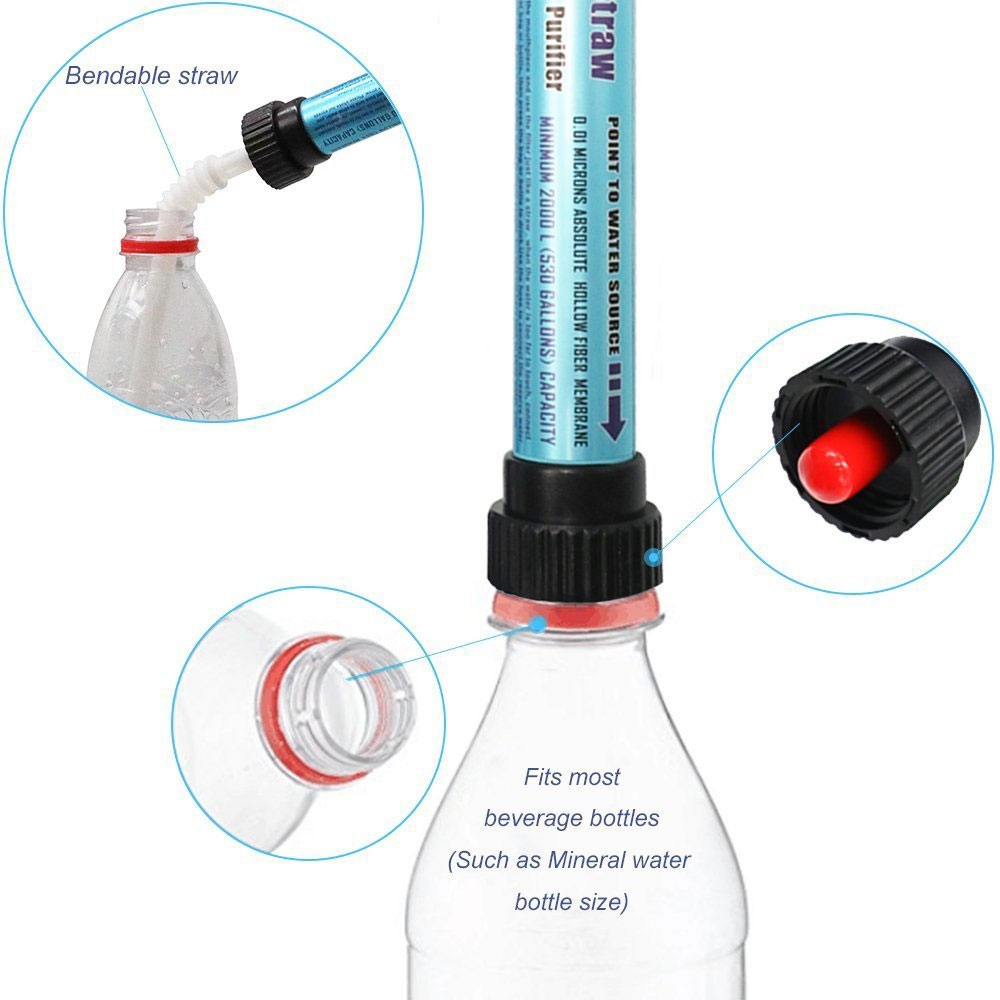 (2000L) Notfall Wasser Filter für Camping / Wandern (Entfernt 99.99% der Bakterien) - Blau