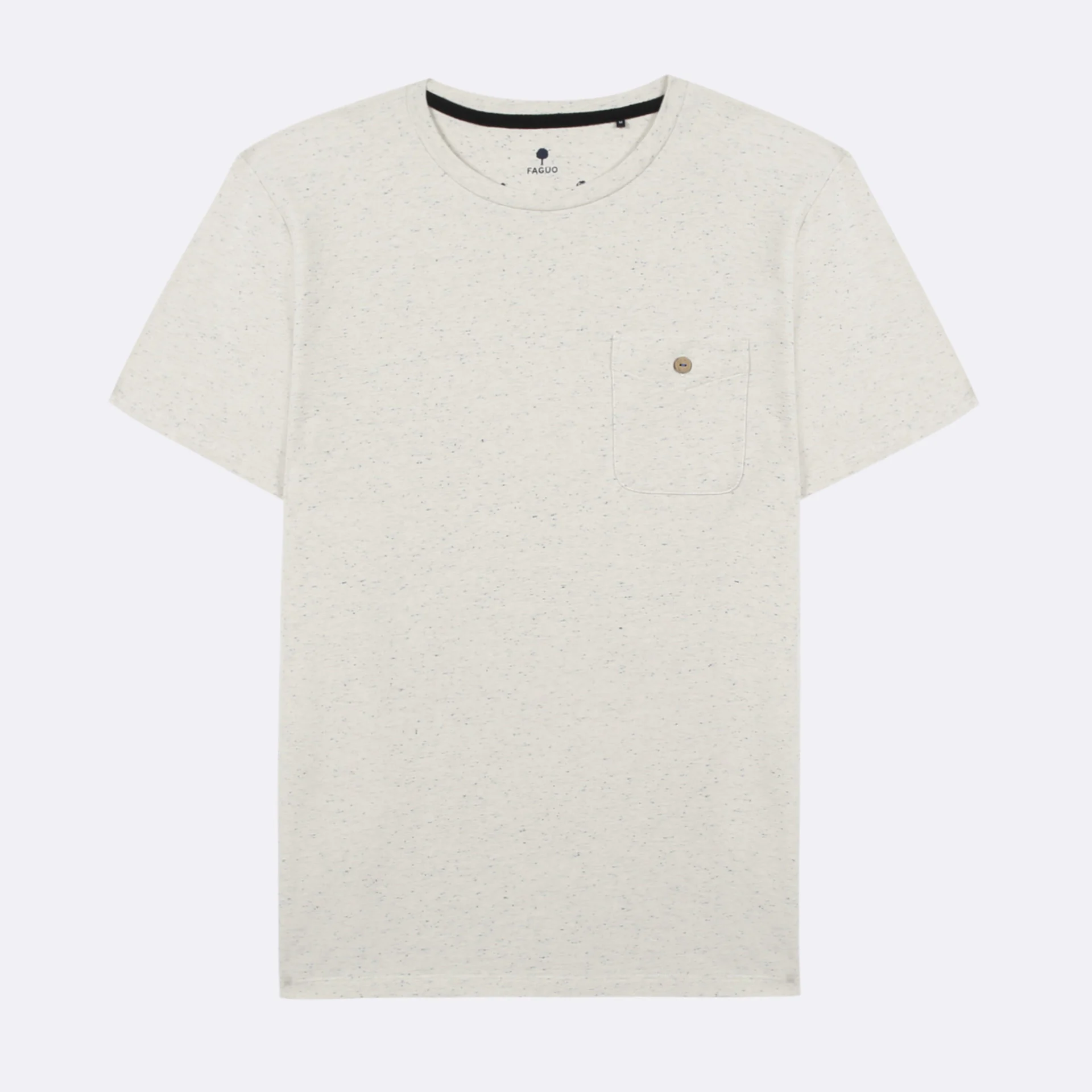 T-shirt col rond écru coton et coton recyclé - modèle Olonne