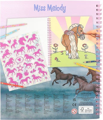 Miss Melody Fargeleggingsbok med Paljetter