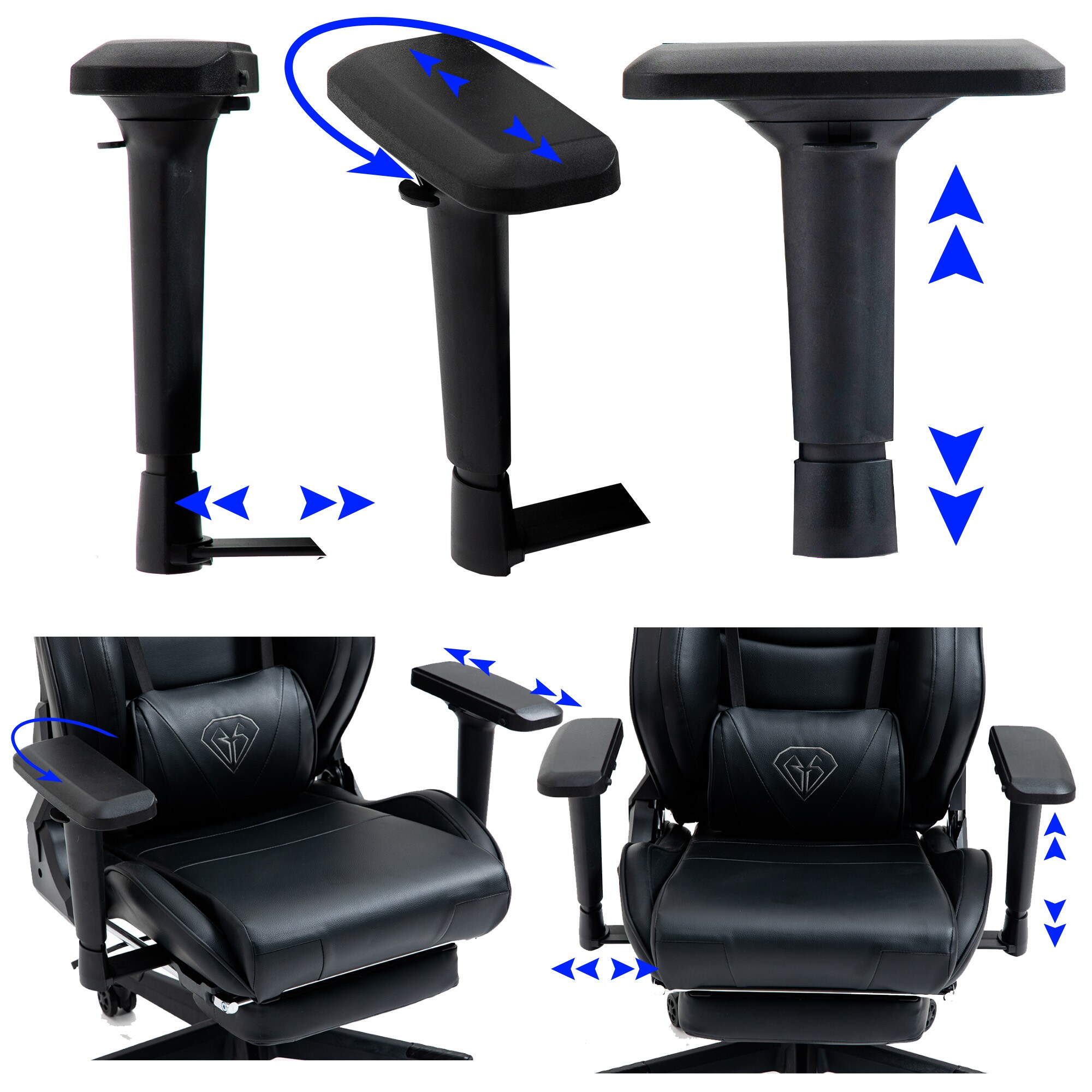 Gaming Stuhl Chair Racing Chefsessel mit Sportsitz und ergonomsichen 4D-Armlehnen