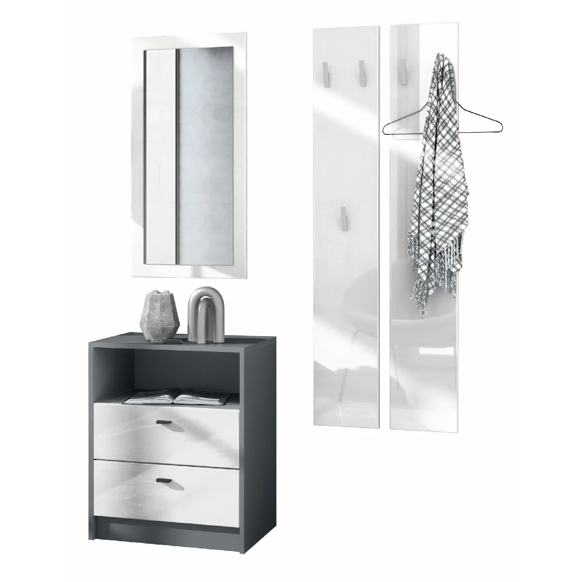 MPC Ensemble d'entrée - Anthracite et Blanc Laqué