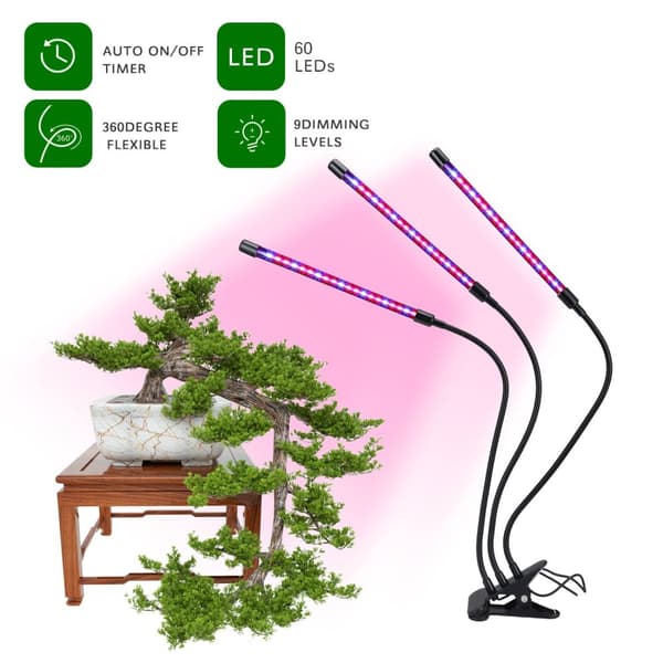 Plantelampe, 60 LED fullspektret vokselampe Plantelys Plantelampe 3 timere