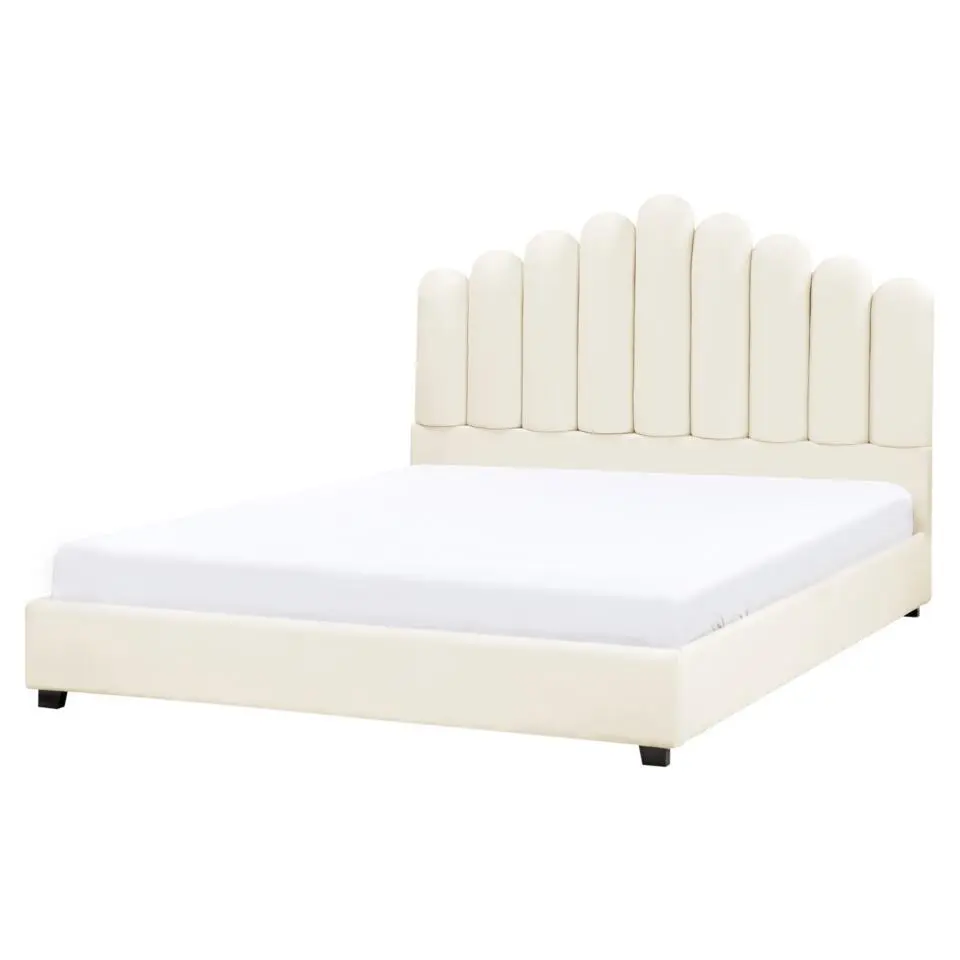 VINCENNES - Bed - Gebroken wit - 140 x 200 cm - Fluweel