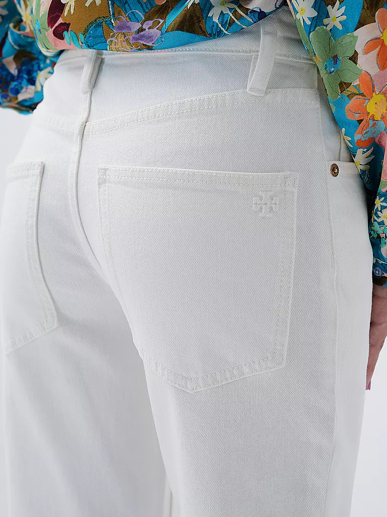 TORY BURCH Jeans Flared Fit 7/8  weiss