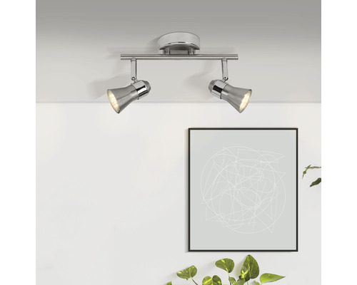 LED plafondspot 2x2,5W 2x250 lm 3000 KB 25,3 cm ijzer/chroom
