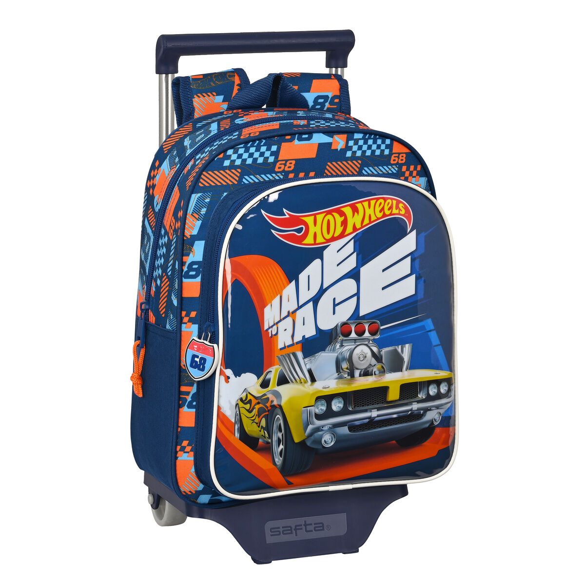 Mochila escolar Hot Wheels Speed Club com rodas