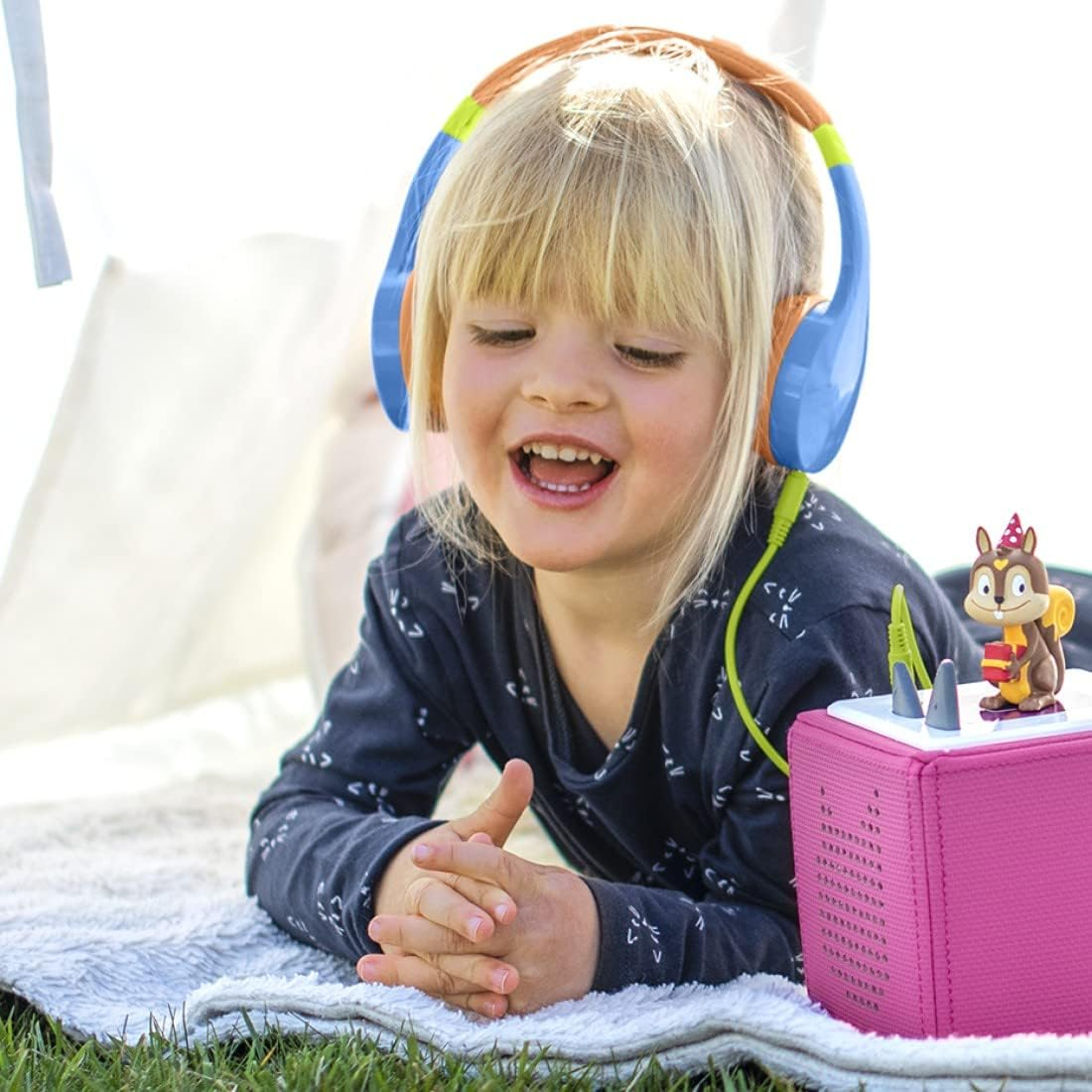 Kids Guard Kinder On-Ear Kopfhörer 85dB Begrenzte Lautstärke 3.5mm Klinken Anschluss (00184106) - Blau / Orange