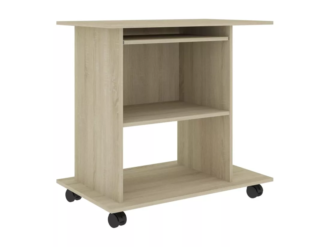 Bureau d'ordinateur Chêne sonoma 80x50x75 cm Bois d'ingénierie