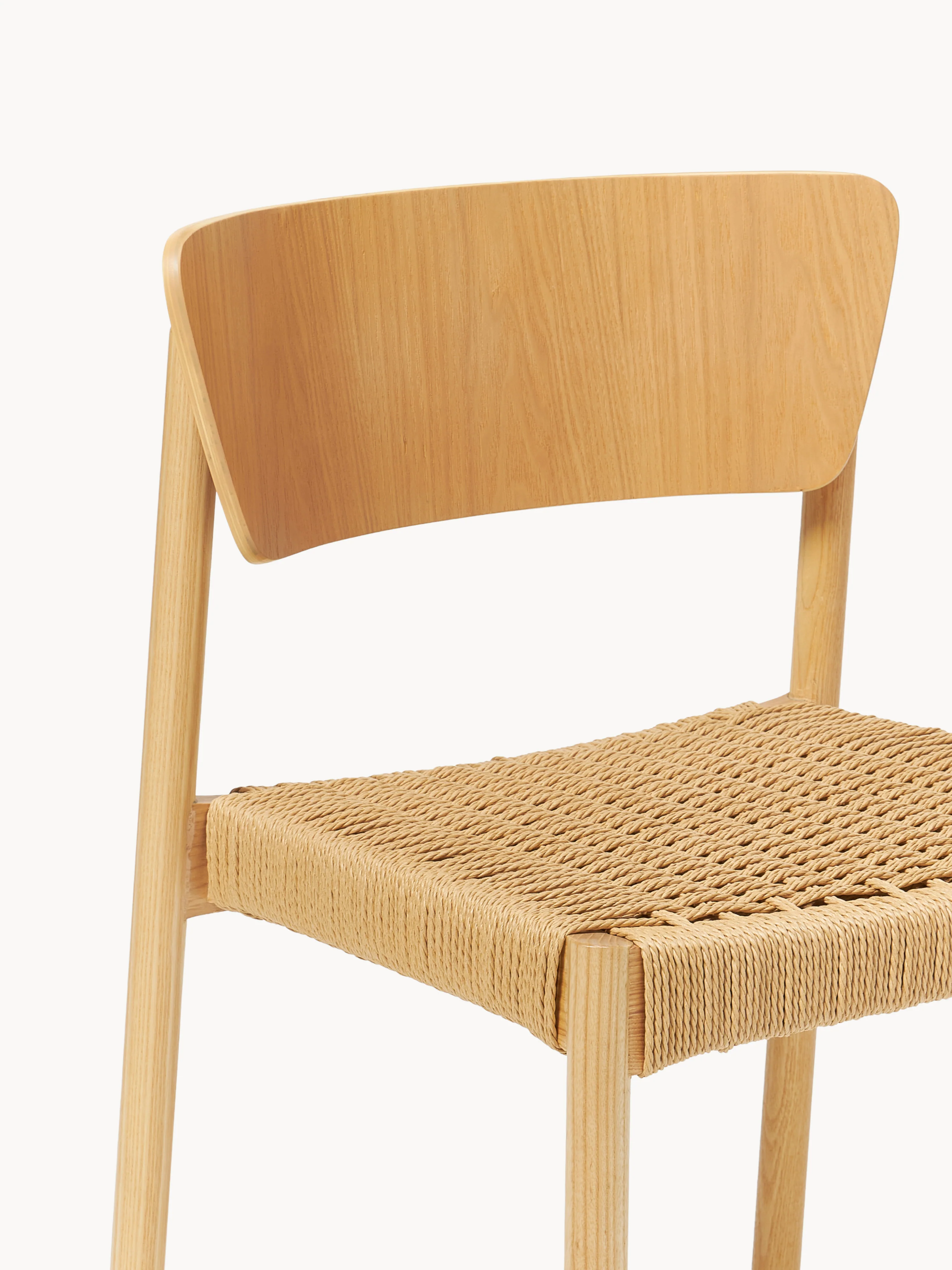 Houten stoelen Danny met rotan zitvlak, 2 stuks
