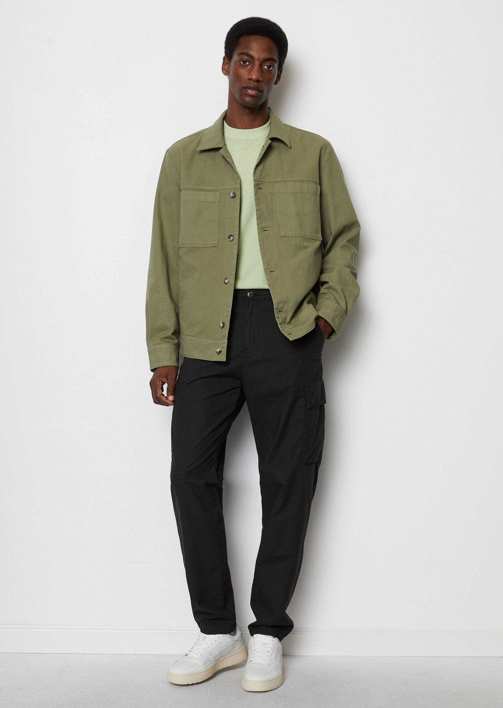 Overshirt aus Bio-Baumwolle und Leinen