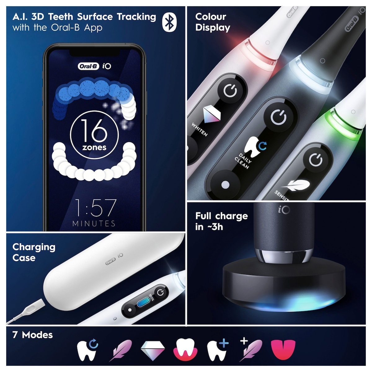 Oral-B iO9 Duo series elektriske tannbørster 387149 (black onyx/rose quartz)