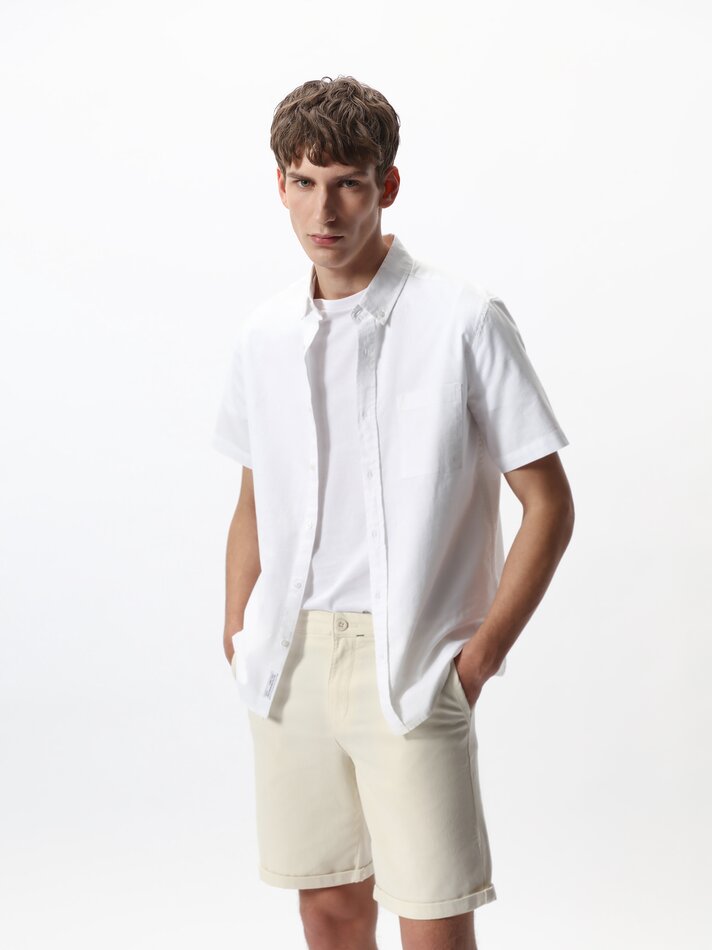 Bermuda chinesa slim fit - Off White