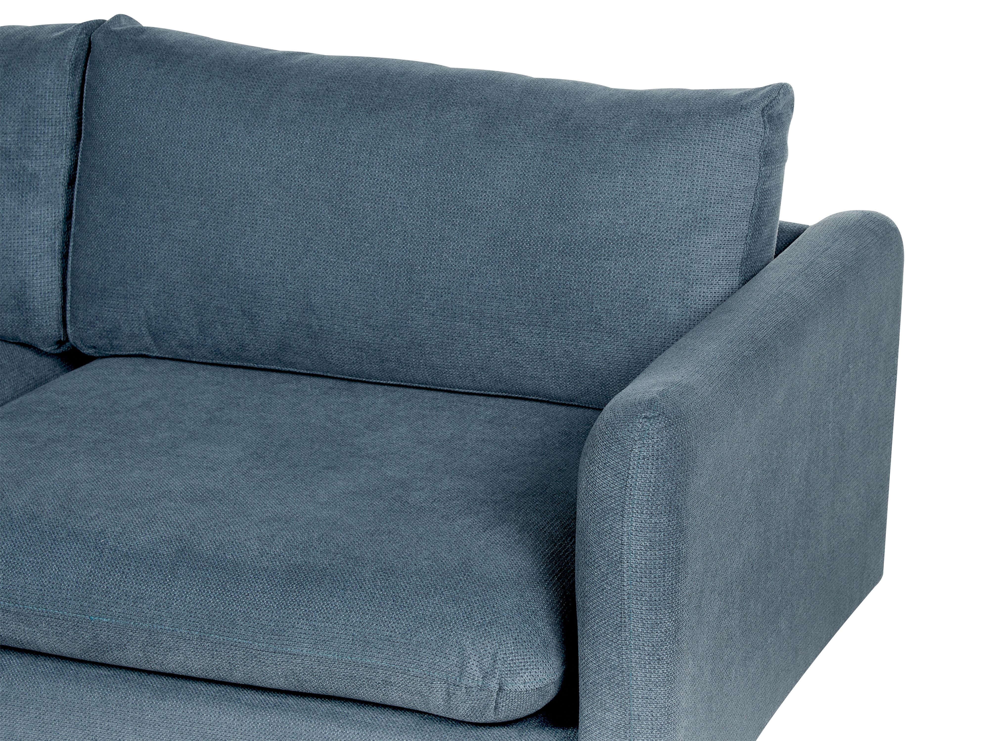 Hoekbank 4-zits VINTERBRO Chenille Blauw rechtszijdig