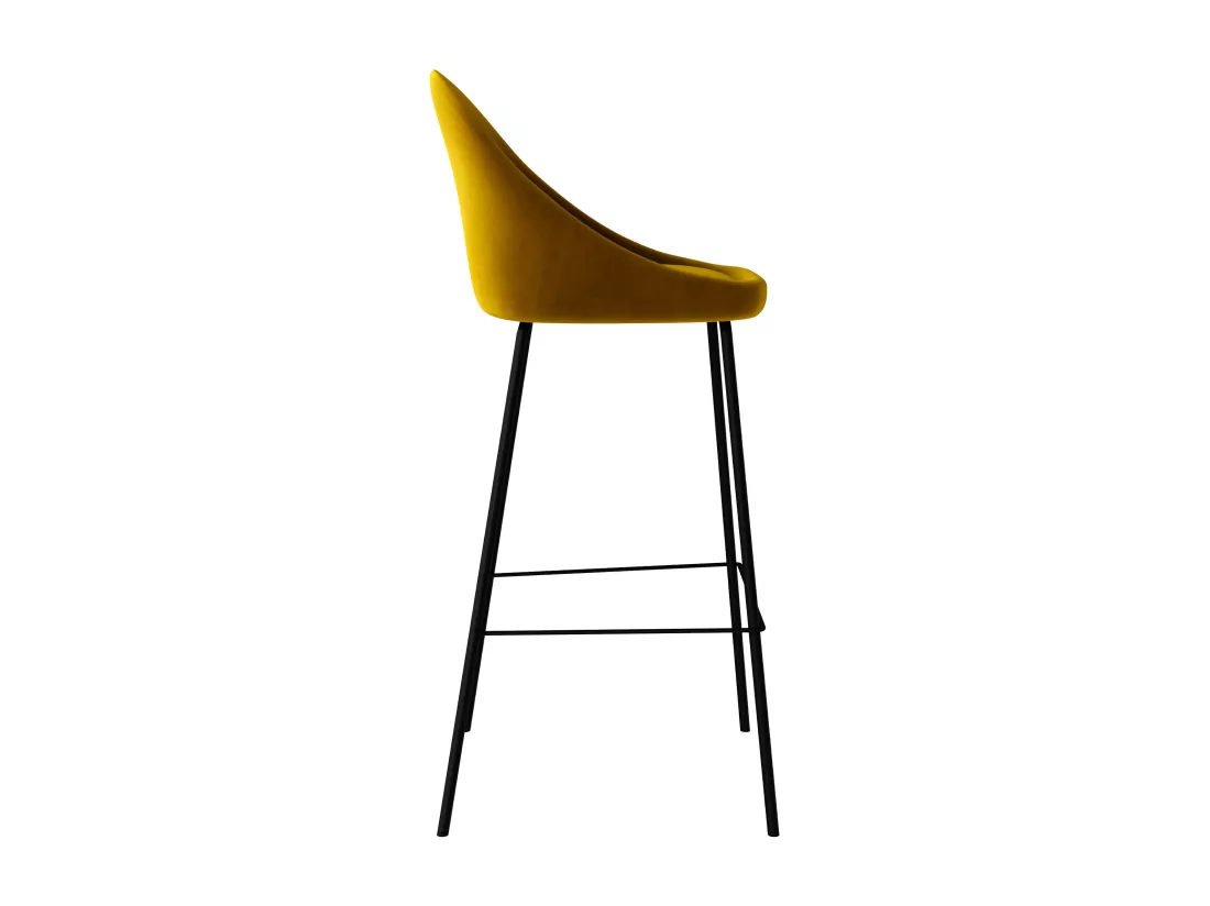 Lot de 2 chaises de bar en velours jaune 75 cm - Misty