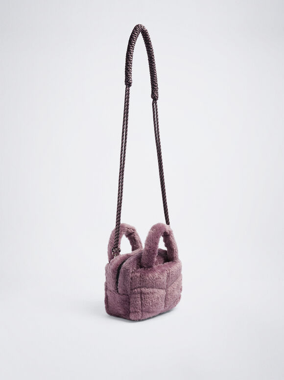 Bolsa transversal de pele sintética - Violeta