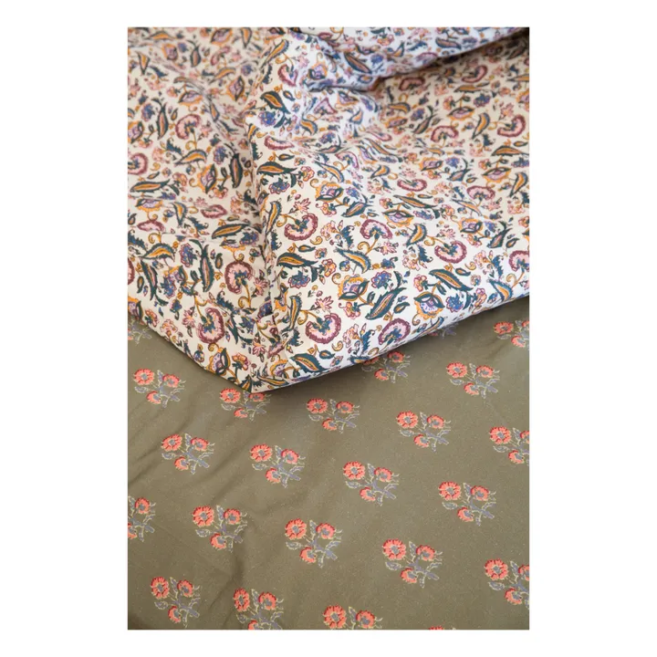 Louise Misha Drap-housse Nicole en coton bio | Vert kaki