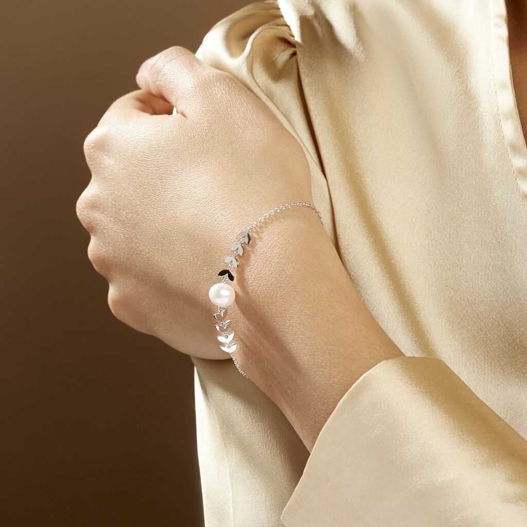 Bracelet Giacobbe Argent Blanc Perle De Culture