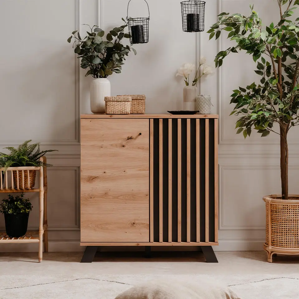 CALICOSY - Dressoir LUBLIN - Licht hout - 85x80x40 cm