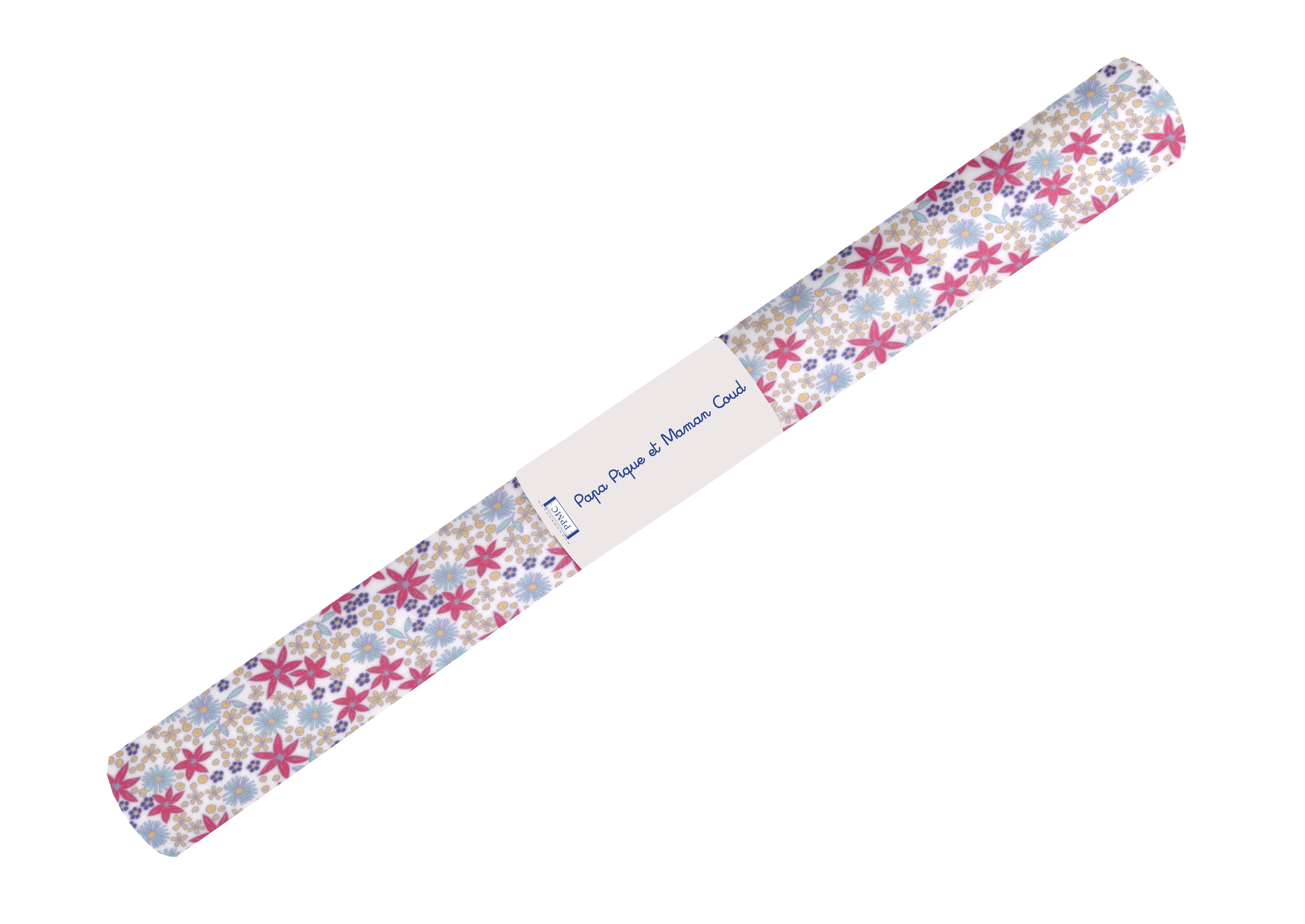 Coupon Tissu Enduit De 35Cm Ex2304 Badiane Fuchsia Blanc