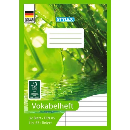 Stylex Vokabelheft, DIN A5, 32 Blatt