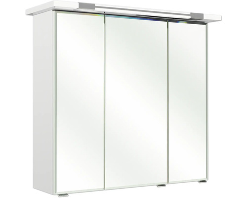 Pelipal Kumba badkamermeubelset (B x H x D 107 x 200 x 50 cm), glanzend witte fronten, 5-delige set inclusief witte mineraalstenen wastafel, badmeubel en wandkast (99.770125094)