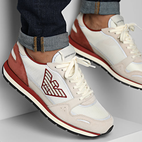 Baskets X4X537 XN730 Navy Beige Silver Bordeaux Vanielle