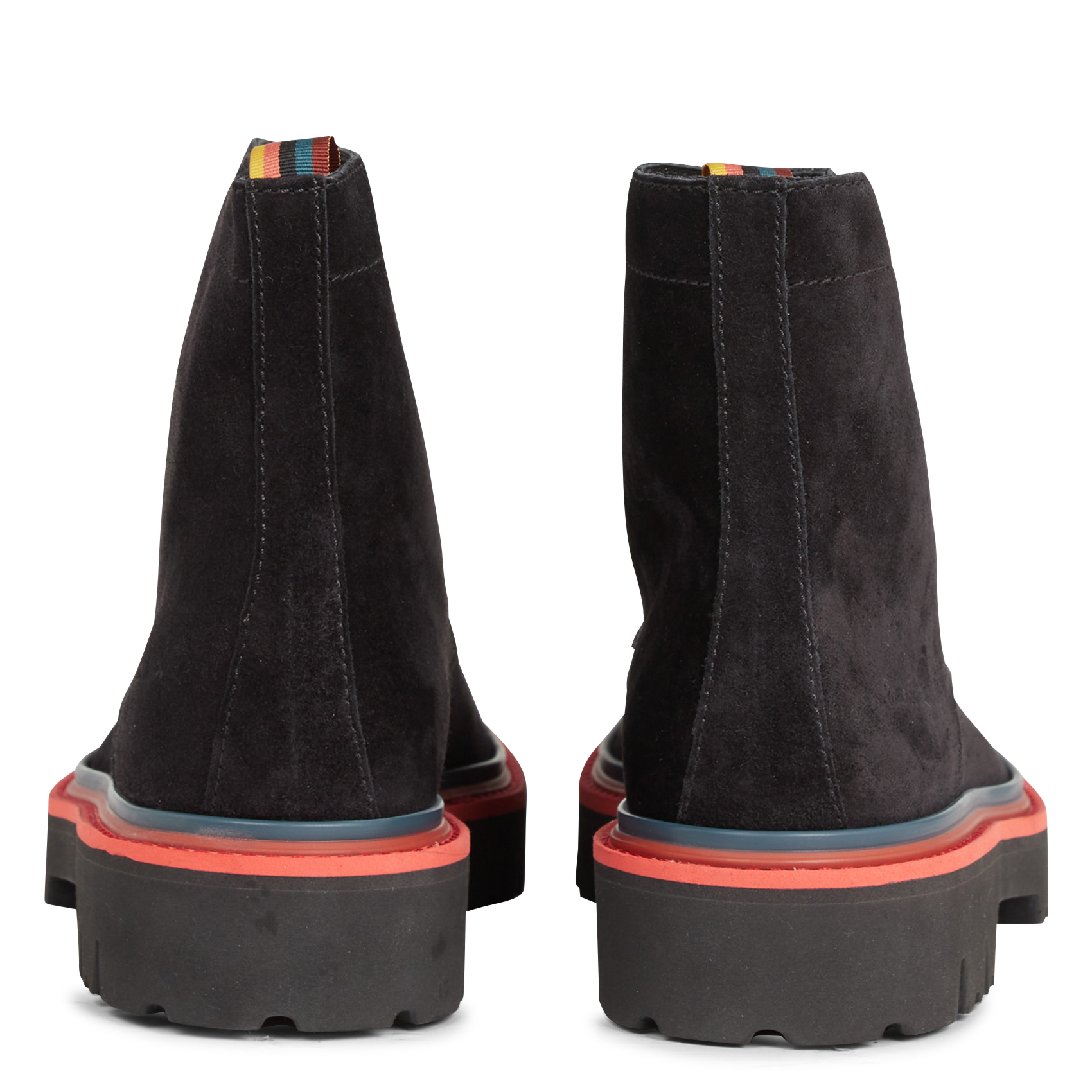 Bottines à lacets en cuir velours| Noir