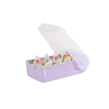 HAN Karteibox CROCO DIN A8 quer, Lernkartei mit 100 Karten, transluzent-pastelllila