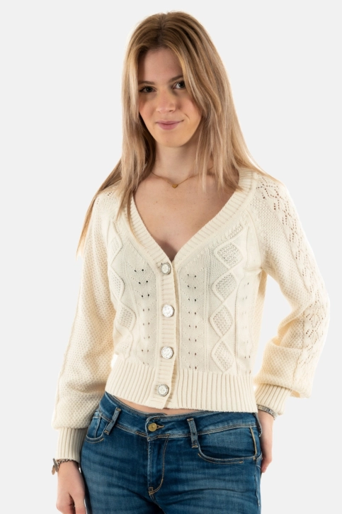 gilets cardigans guess jeans brielle ls cardi g012 cream white