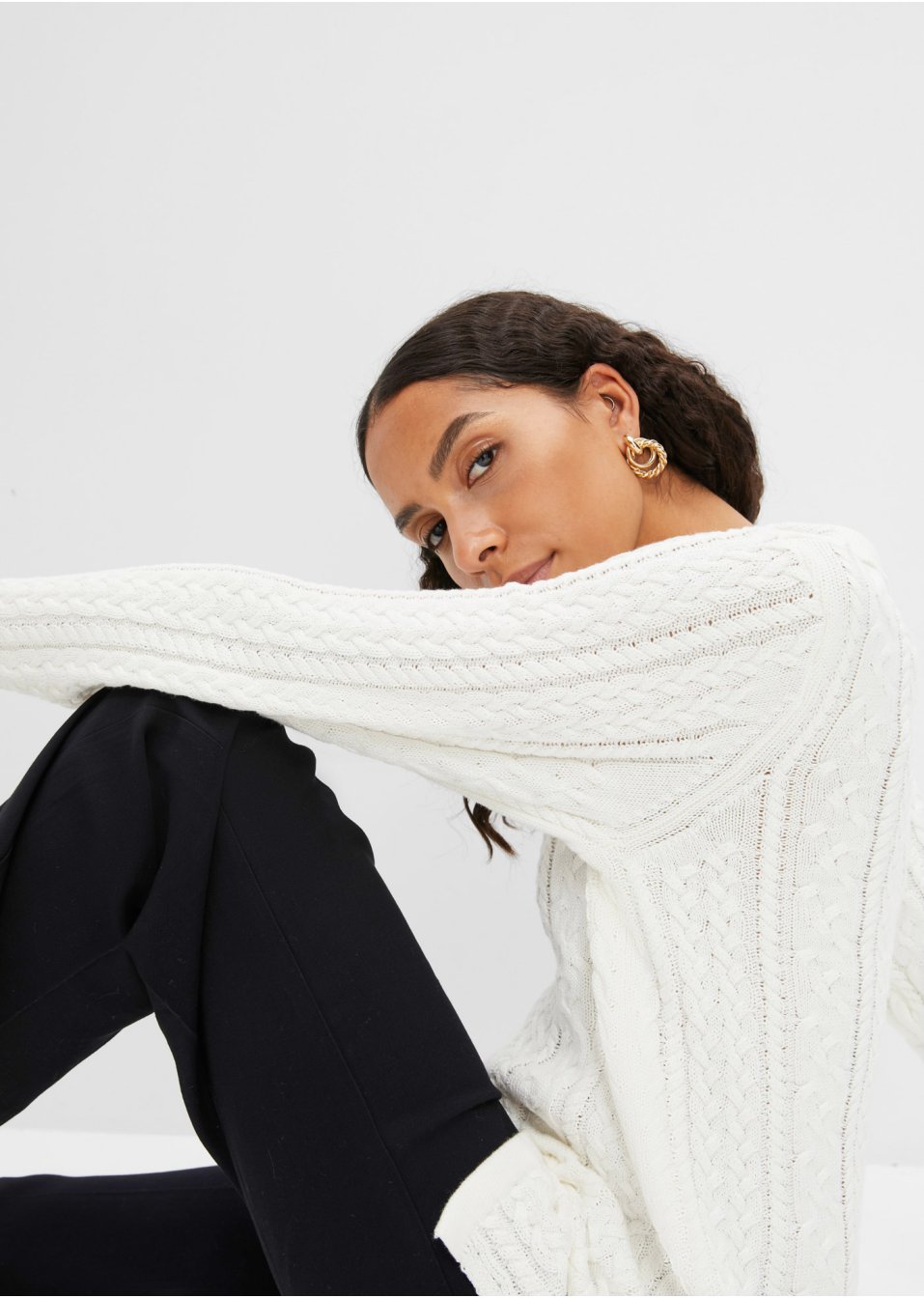 Pull ample en coton avec col polo