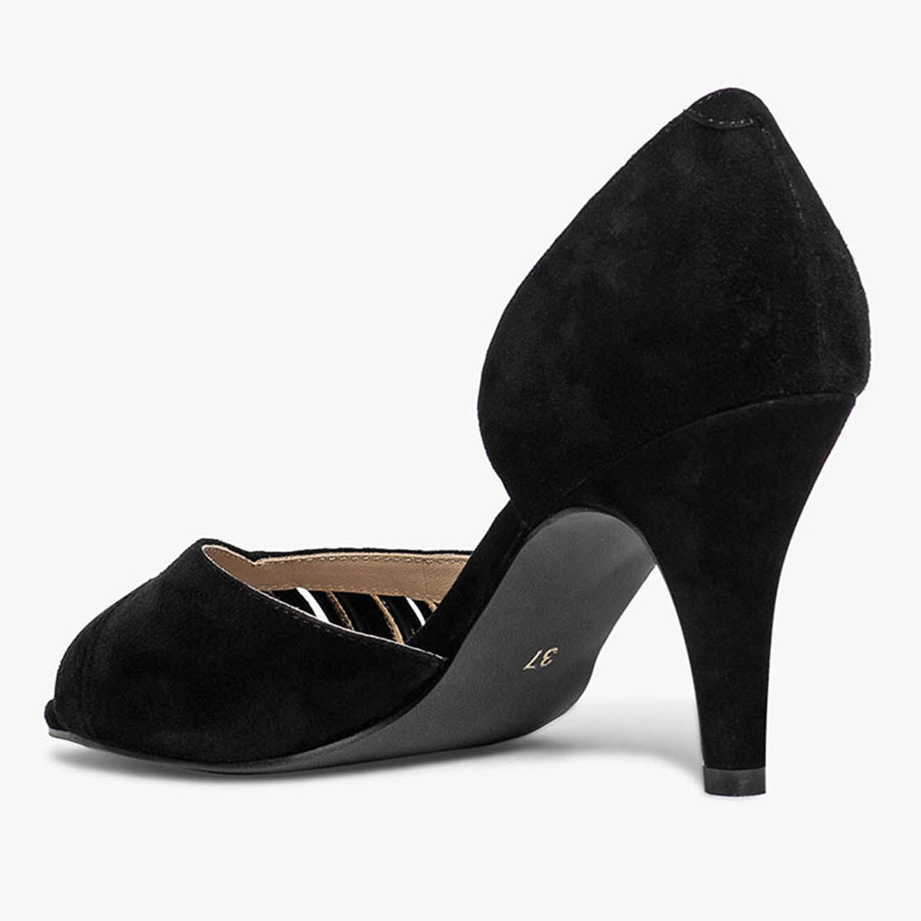 Bocage Escarpins en Velours de Cuir Delaware noirs - Talon 8.5 cm