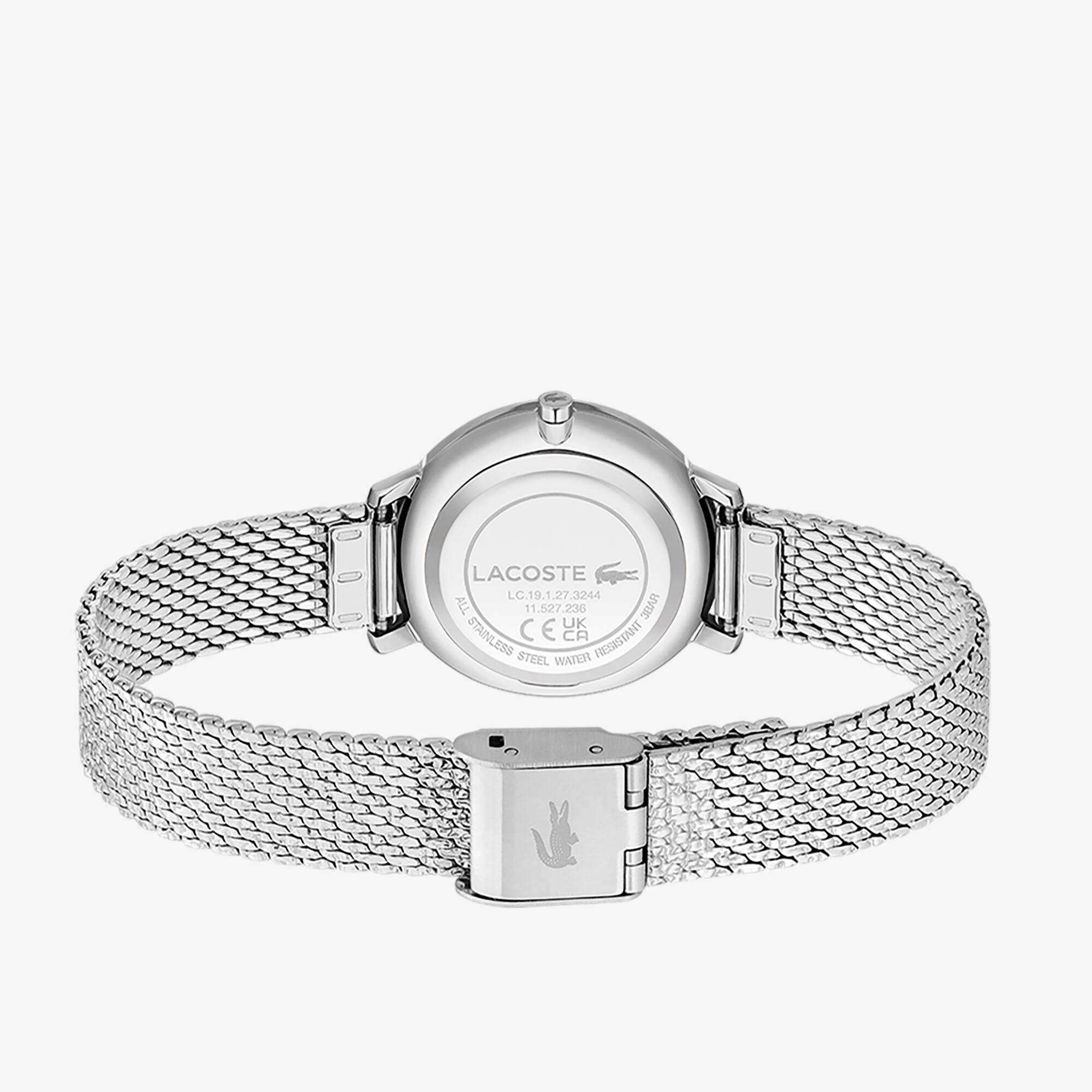 Suzanne Zweizeigeruhr aus Edelstahl-Mesh Uhren - Weiss - Lacoste - Damen
