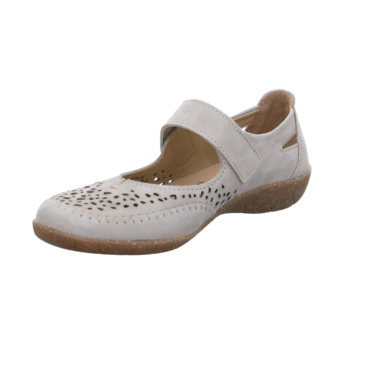 VAN DER LAAN Comfort-Ballerina Beige Leder