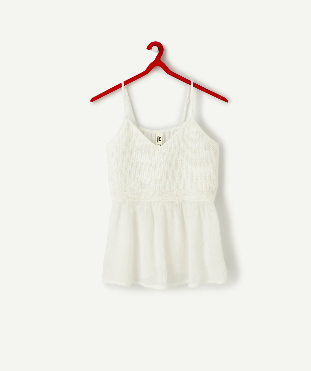 T-SHIRT À BRETELLES FILLE BLANC EN VISCOSE RESPONSABLE