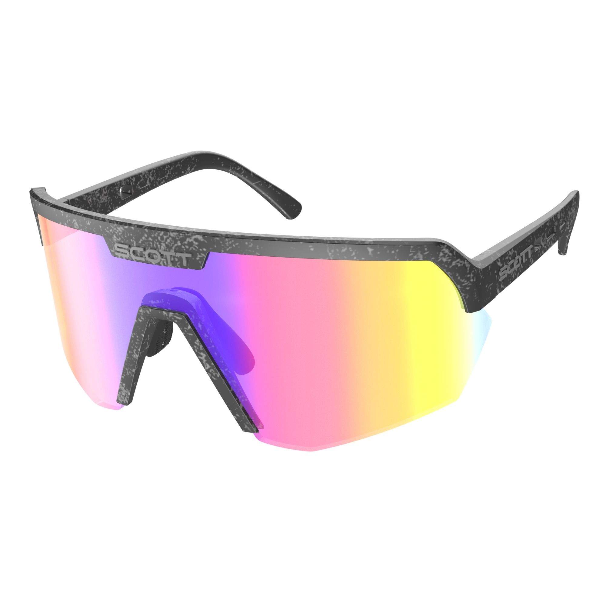 SCOTT Sport Shield Cykelbriller Sort Marmor/Blågrøn Krom