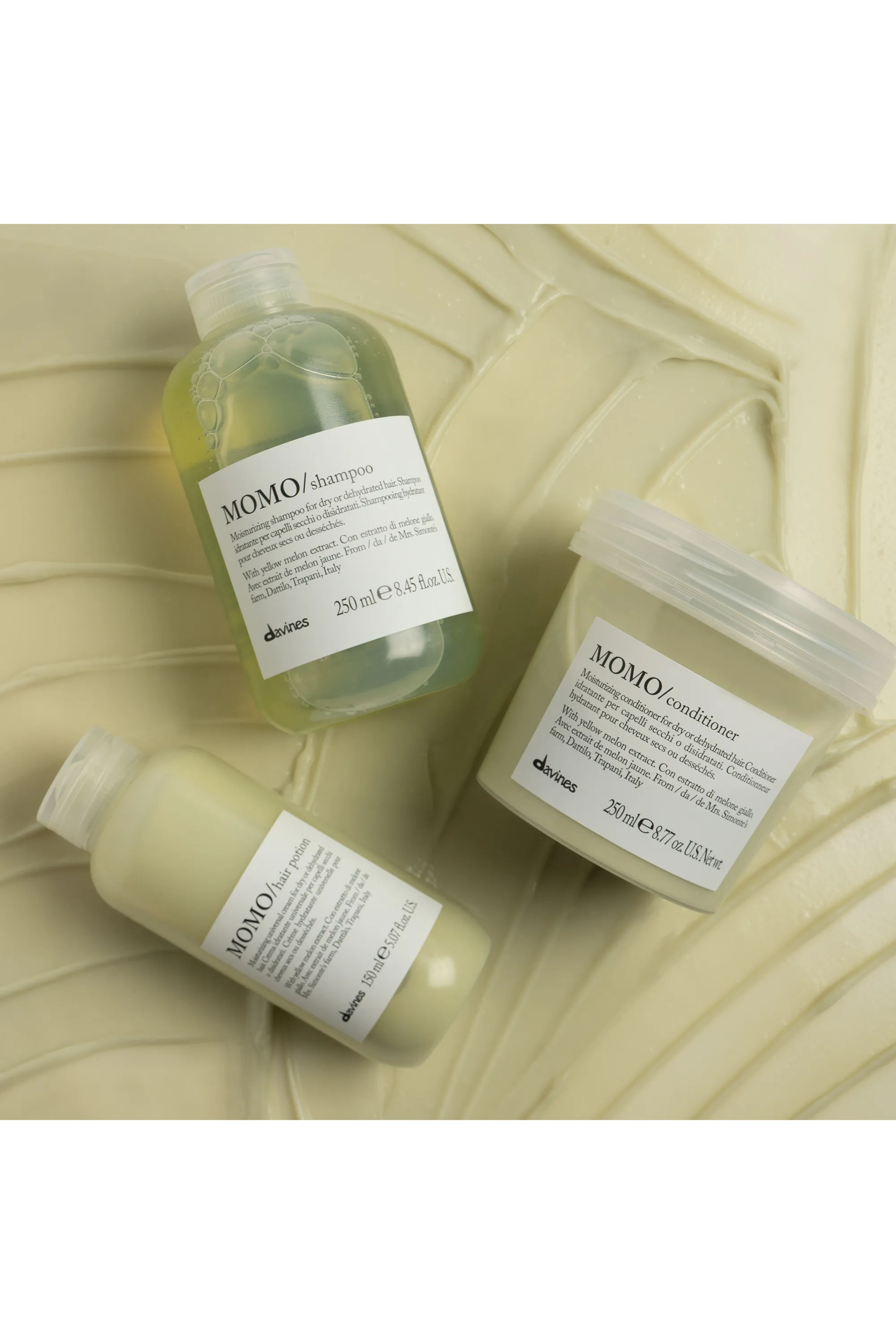 Davines Shampoing hydratant pour cheveux secs Momo-250 ml