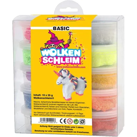 Creative Company Foam Clay Basicset Wolkenschleim, 10 x 35g