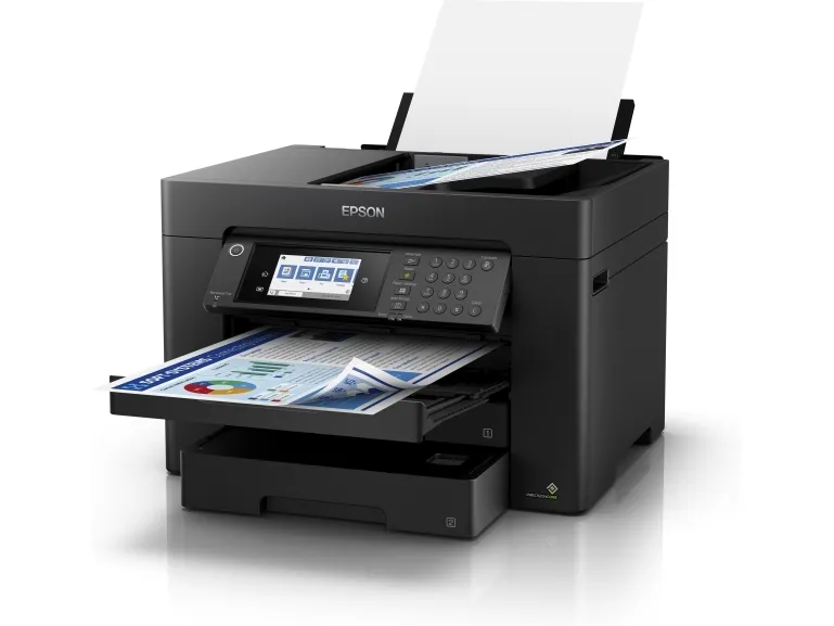 Epson WorkForce WF-7840DTWF - Multifunktionsprinter - farve - blækprinter - A3 (297 x 420 mm) (original) - A3 (medie) - op til 25 spm (udskriver) - 550 ark - 33.6 Kbps - USB 2.0, LAN, Wi-Fi(n), USB vært