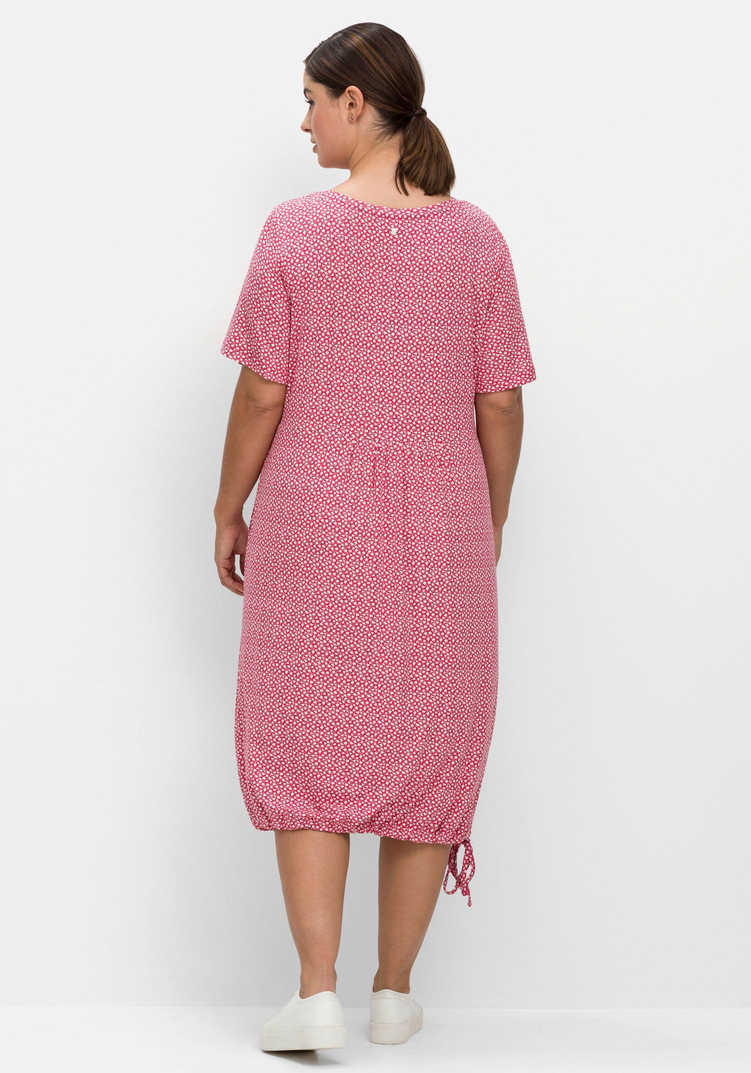Jerseykleid mit Minimalprint und Saum-Tunnelzug