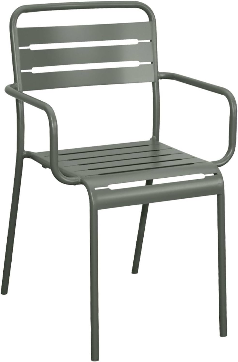 sweeek - Gartentisch + 2 Sessel und 4 Stühle, Stahl mit Rostschutzbehandlung, 160 x 90 x H 72,5cm - Amelia