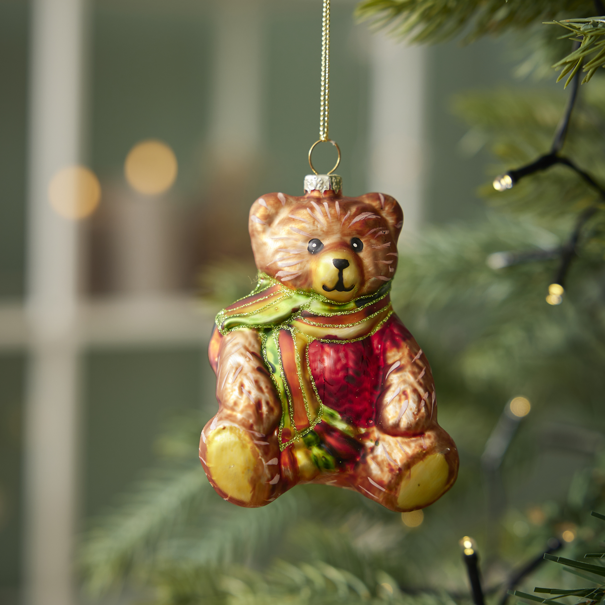 Anhänger Fancy, bunt, Teddy/Schal, 9 cm