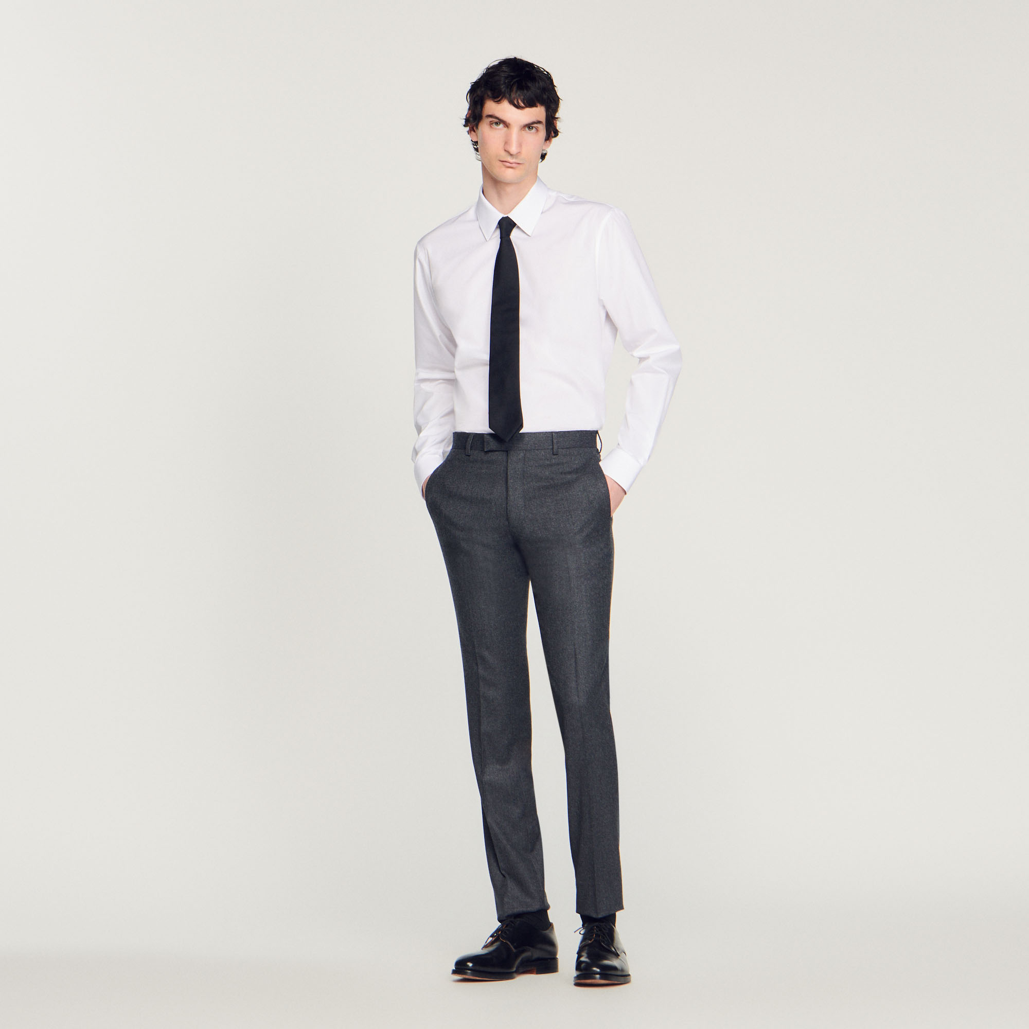 Pantalon de costume en flanelle