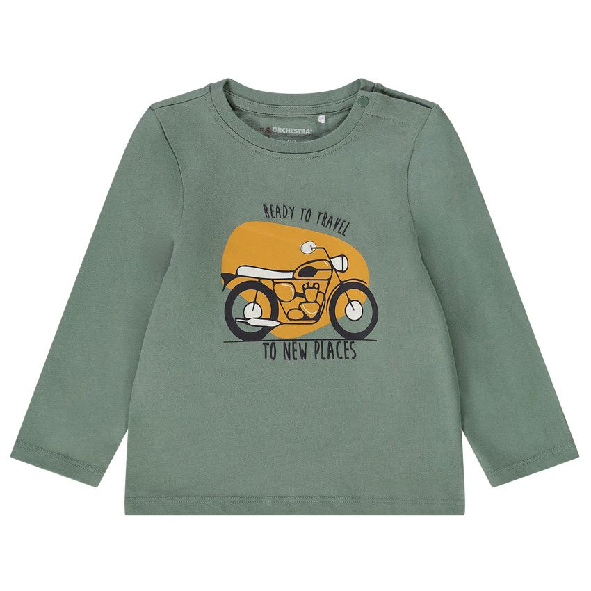 T-shirt manches longues print fantaisie pour bébé garçon - Kaki
