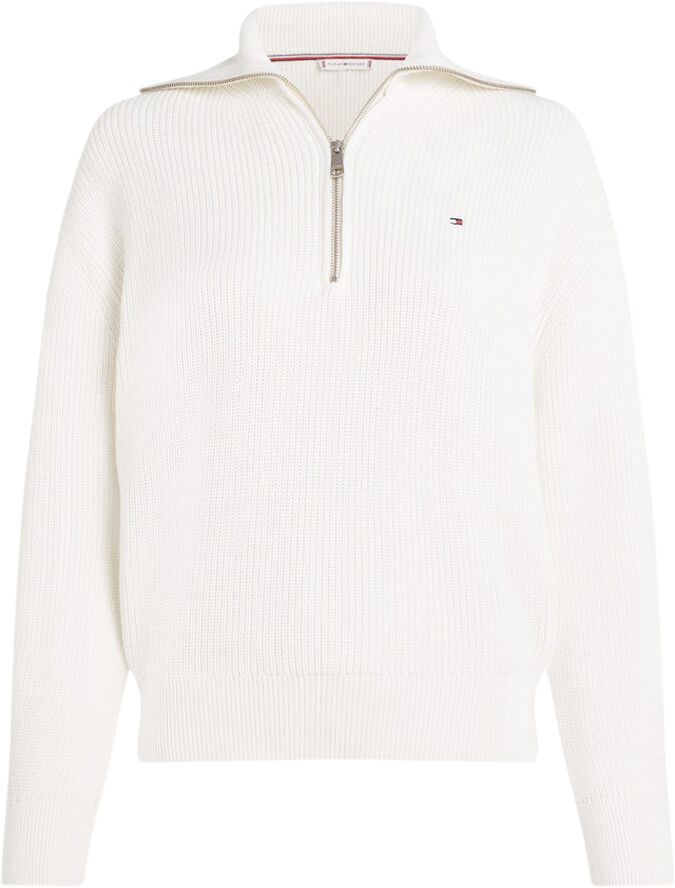 Tommy Hilfiger CO CARDI STITCH 1/2 ZIP LS SWT Ivory petal