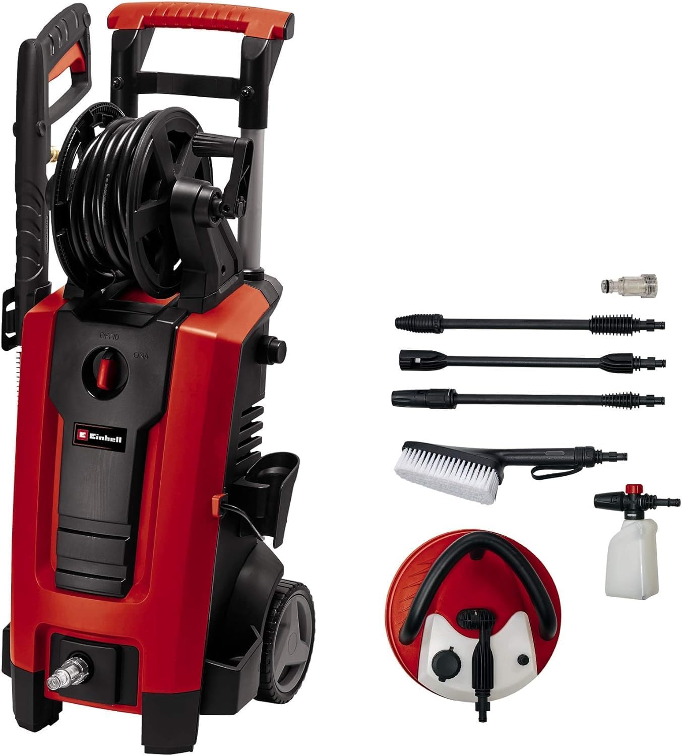 Einhell Hochdruckreiniger TE-HP 170 (2.300 Watt, max. 170 bar, modulares Quick-Couple-System, inkl. Hochdruckschlauch, Pistole, Lanze, div. Düsen, Bürste, Sprühmittelbehälter)