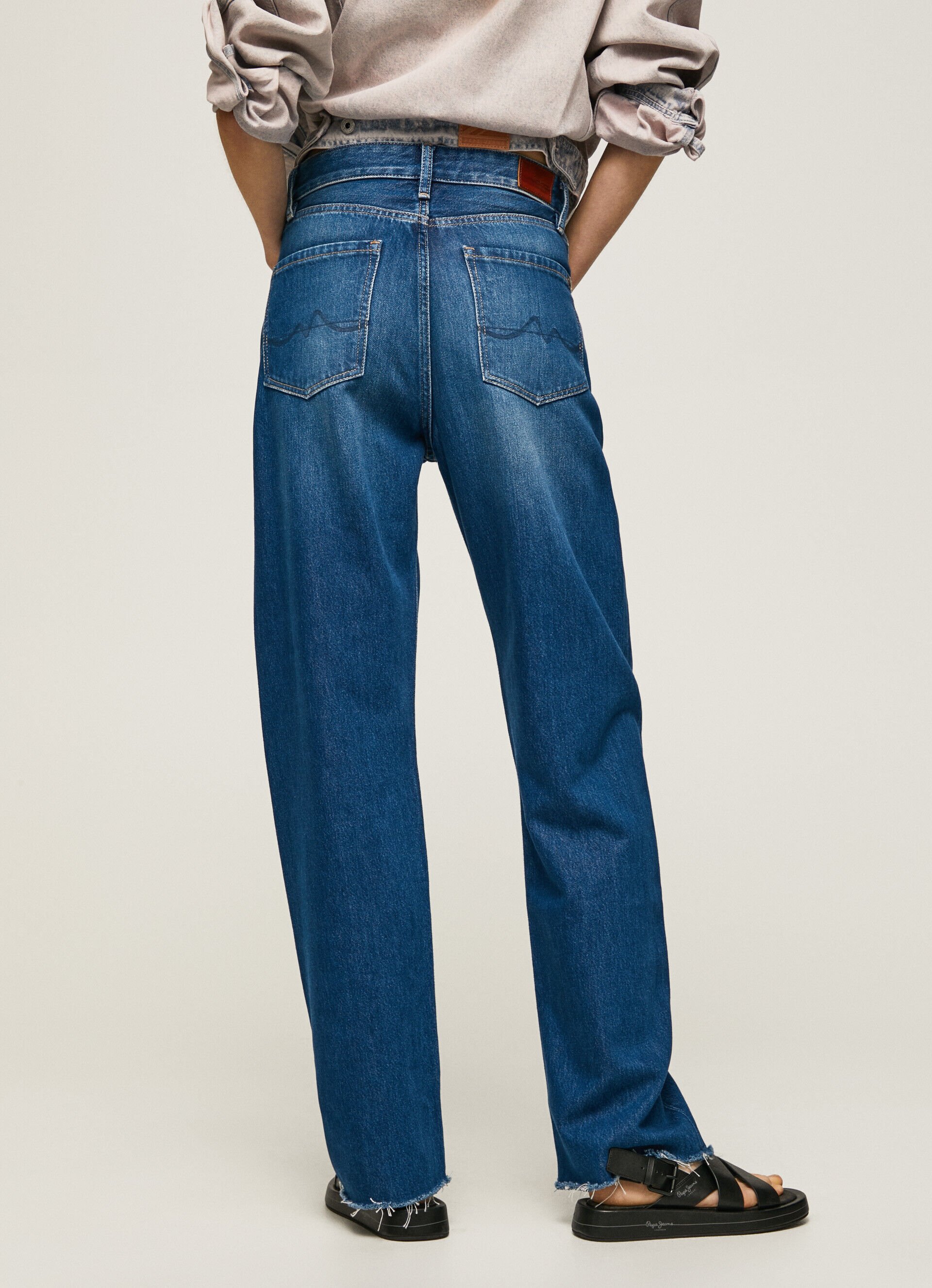 Calça jeans Robyn, corte reto, cintura alta - jeans