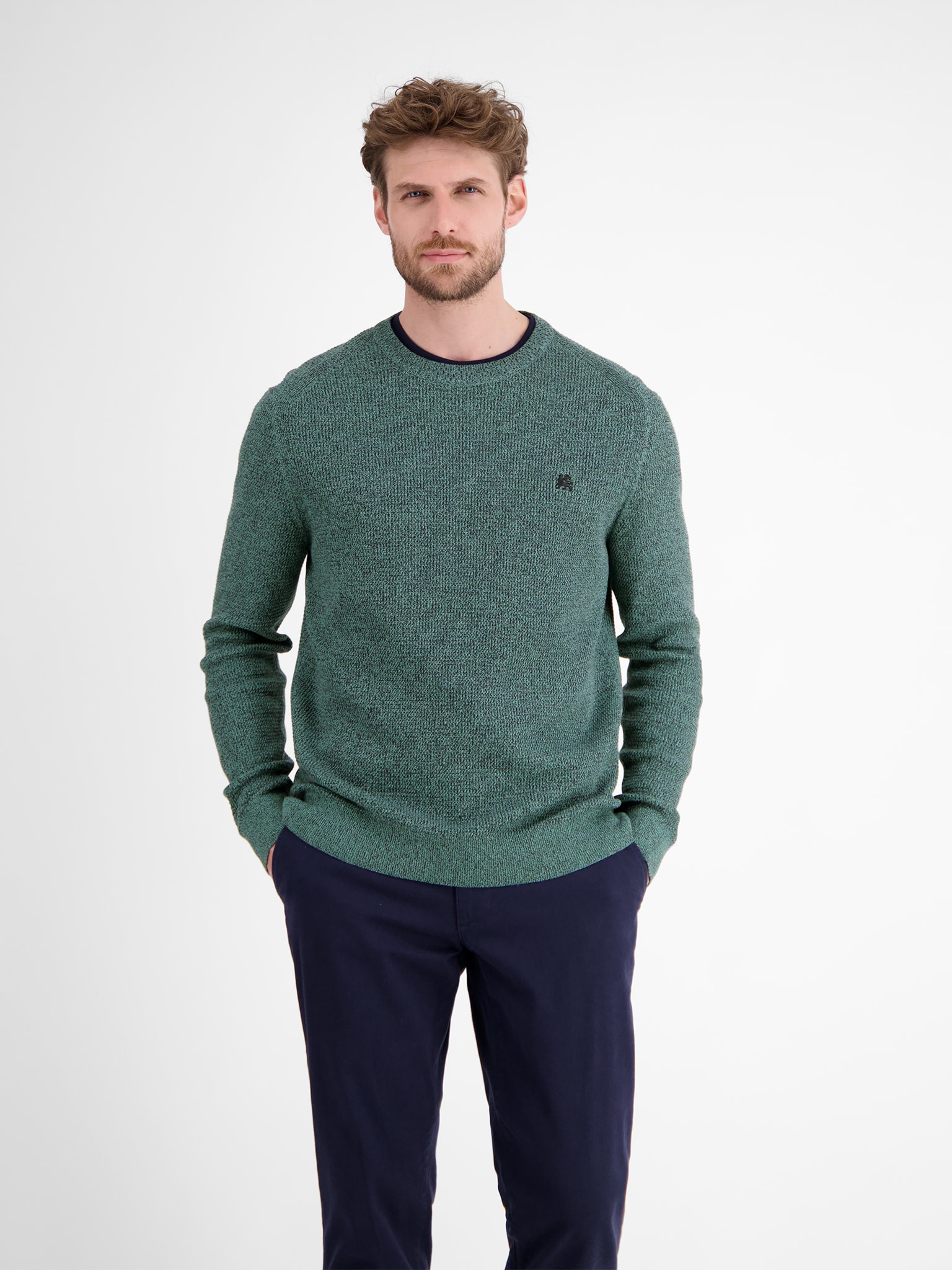 LERROS Strickpullover , mit Logo-Stickerei und in Struktur-Optik