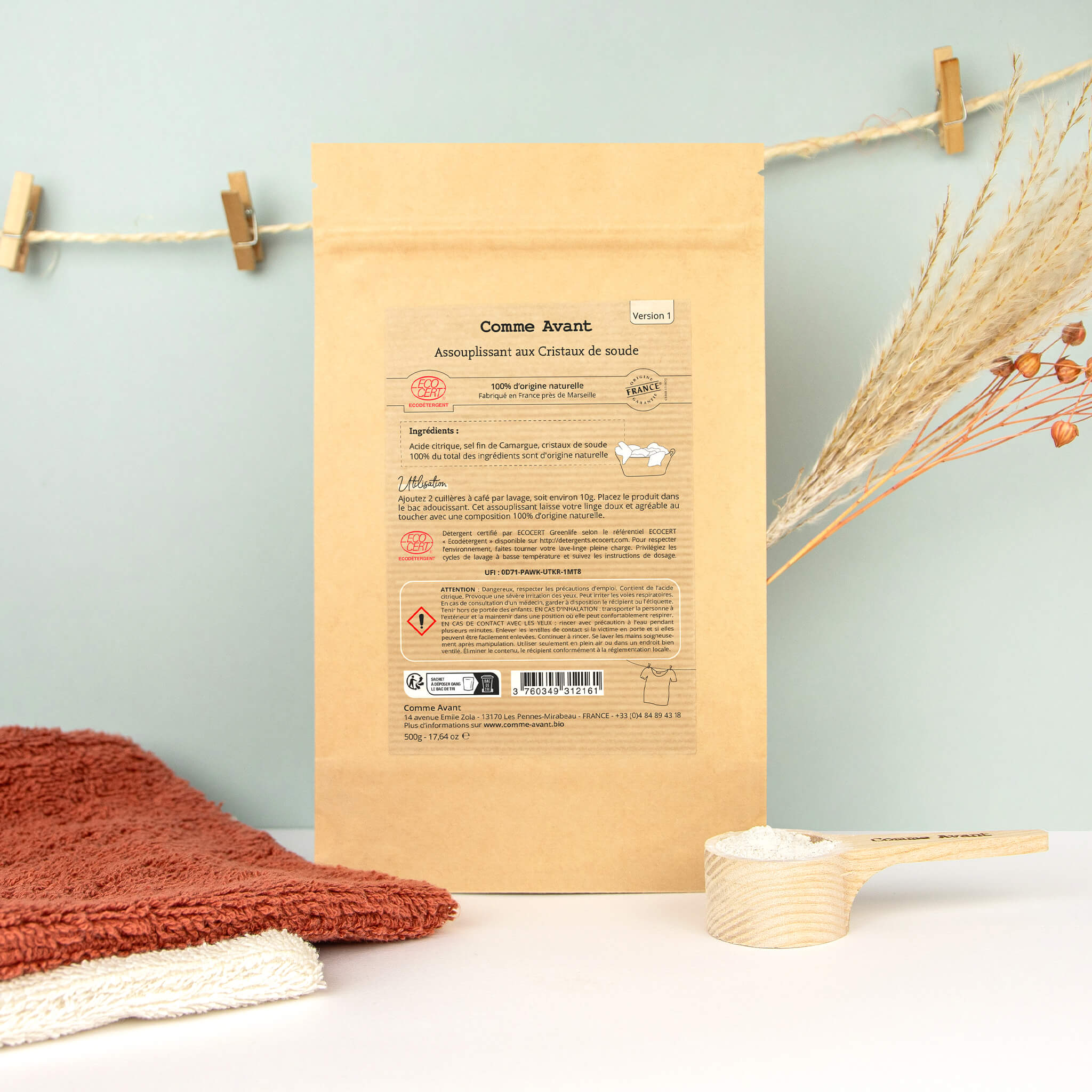Assouplissant en poudre aux cristaux de soude - Version 1 - 1 assouplissant - 500g
