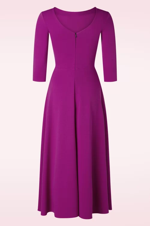 Vintage Chic for Topvintage Mitzy Maxi jurk in amarant roze