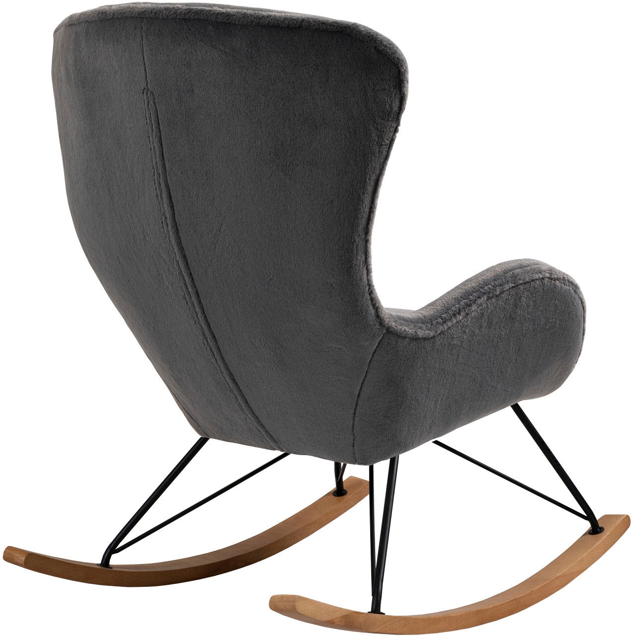 SalesFever Schaukelstuhl »Komfortabl und im Vintage-Stil« () in Lammfelloptik